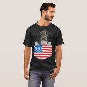 America Flag English Cocker Spaniel Dog In Pocket Tシャツ (正面フル)