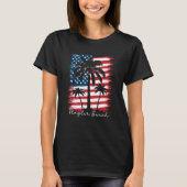 America Flag Flagler Beach Palm Tree Summer Vibe 4 Tシャツ (正面)