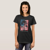 America Flag Flagler Beach Palm Tree Summer Vibe 4 Tシャツ (正面フル)