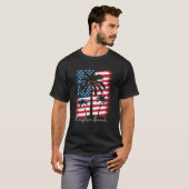 America Flag Flagler Beach Palm Tree Summer Vibe 4 Tシャツ (正面フル)