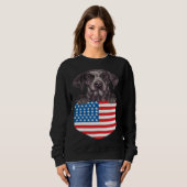 America Flag German Shorthaired Pointer Dog In Poc スウェットシャツ (正面フル)