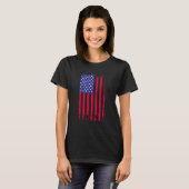 America Flag Girll Costume Barbeque Tシャツ (正面フル)