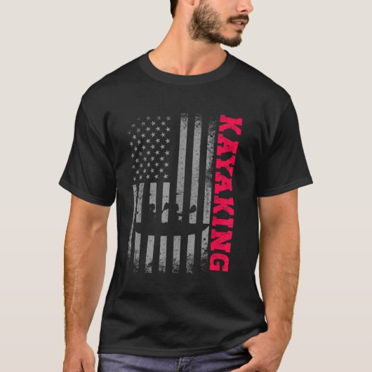 America Flag Kayak For Men Women Tシャツ (正面)