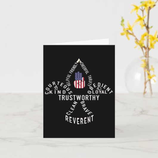 America Flag Scouting Law  カード (黄色い花)