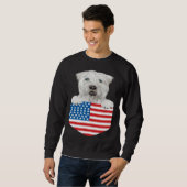 America Flag Soft Coated Wheaten Terrier Dog In Po スウェットシャツ (正面フル)