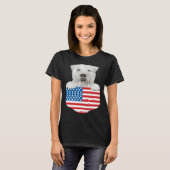 America Flag Soft Coated Wheaten Terrier Dog In Po Tシャツ (正面フル)
