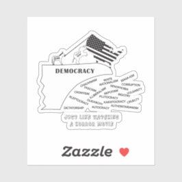 America Going Off The Cliff In Black シール