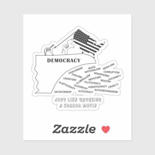 America Going Off The Cliff In Black シール (シート)