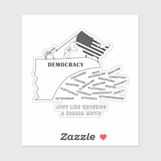 America Going Off The Cliff In Black シール (シート)