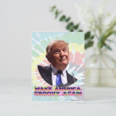 America Groovyを再びタイダイ葉書にする ポストカード (スタンド正面)