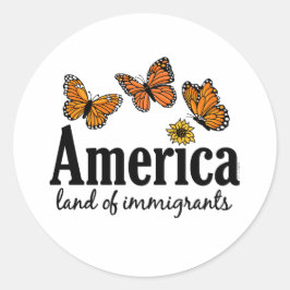 America Land Of Immigrants ラウンドシール