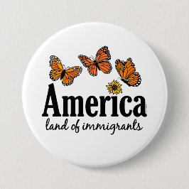 America Land Of Immigrants 缶バッジ