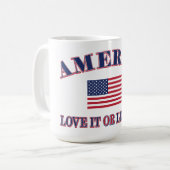 America Love It Or Leave It コーヒーマグカップ (正面左)