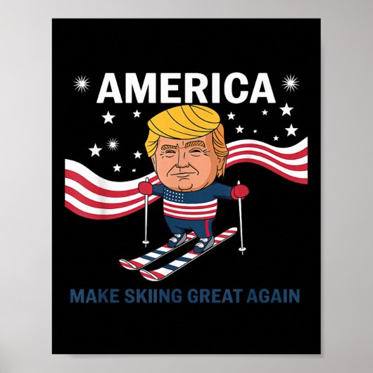 America Make Skiing Great Again Donald Trump ポスター (正面)