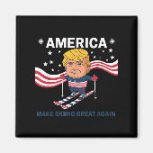 America Make Skiing Great Again Donald Trump マグネット (正面)