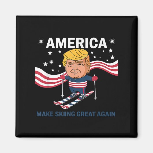 America Make Skiing Great Again Donald Trump  マグネット (正面)