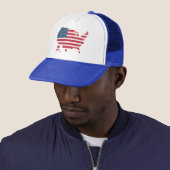 America Map USA Flag Patriotic Snapback Hat キャップ (インサイチュ)