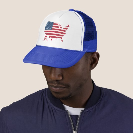 America Map USA Flag Patriotic Snapback Hat キャップ (インサイチュ)