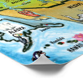 America Naturally Fun Map ポスター (角)