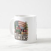 America Needs Farmers Midwest Cows Corn Farm life コーヒーマグカップ (正面左)