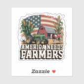 America Needs Farmers Midwest Cows Corn Farm life シール (シート)
