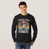America Needs Farmers Support Country Farming In U Tシャツ (正面フル)