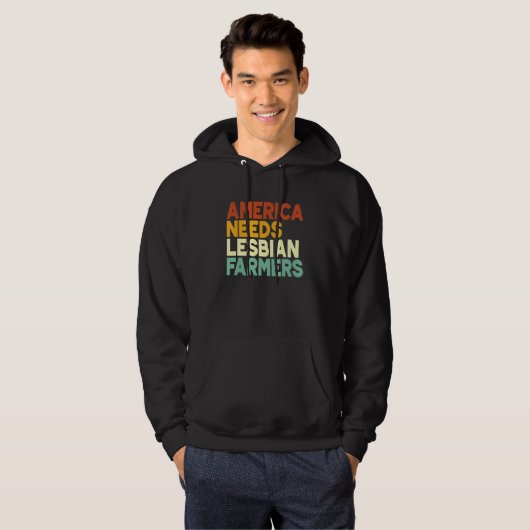 America Needs Lesbian Farmers パーカ (正面フル)