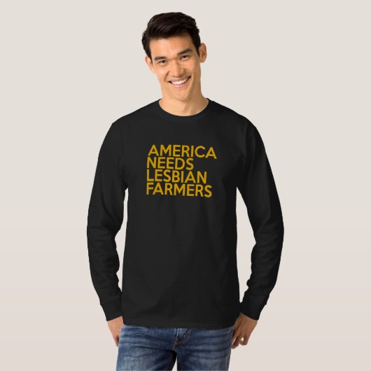 America Needs Lesbian Farmers Premium_5 Tシャツ (正面フル)