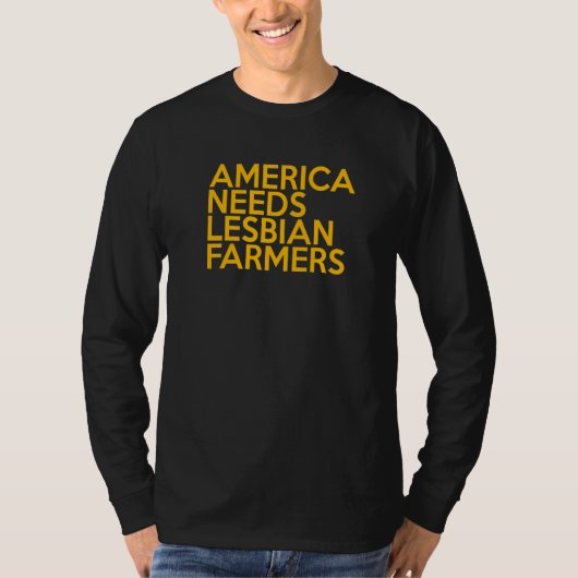 America Needs Lesbian Farmers Premium_5 Tシャツ (正面)