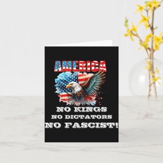 America No Kings No Dictators No Fascist  カード (黄色い花)