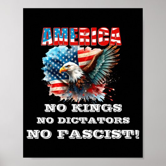 America No Kings No Dictators No Fascist ポスター (正面)