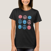 America Peace Vibes Hippie Tee 4th Of July Indepen Tシャツ (正面)