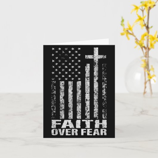 America Pride Us Flag Faith Over Fear Christian Bi カード (黄色い花)