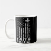 America Pride Us Flag Faith Over Fear Christian Bi コーヒーマグカップ (左)
