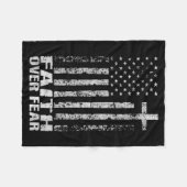 America Pride Us Flag Faith Over Fear Christian Bi フリースブランケット (正面(横))