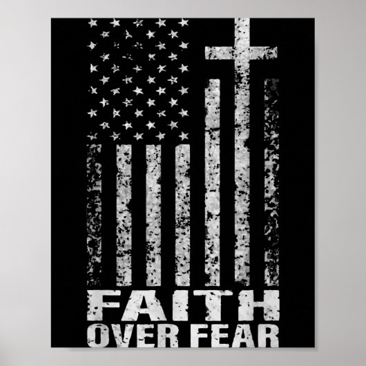 America Pride Us Flag Faith Over Fear Christian Bi ポスター (正面)