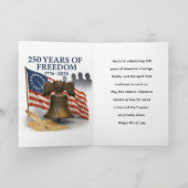 America’s 250 Years of Freedom Patriotic Birthday カード (内部)