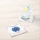 America’s 250th Birthday Watercolor Bow Elegant スクエアペーパーコースター (インサイチュ)