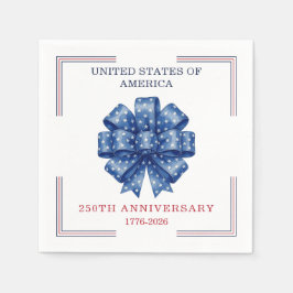 America’s 250th Birthday Watercolor Bow Elegant スタンダードカクテルナプキン