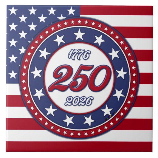 America’s 250th Birthday With USA Flag タイル (正面)
