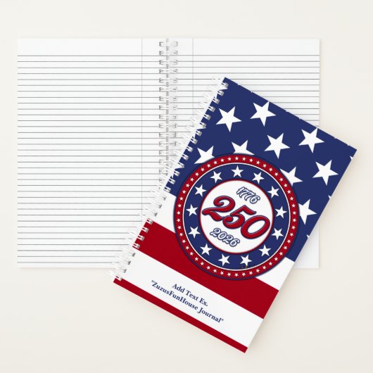 America’s 250th Birthday With USA Flag ノートブック (内側)