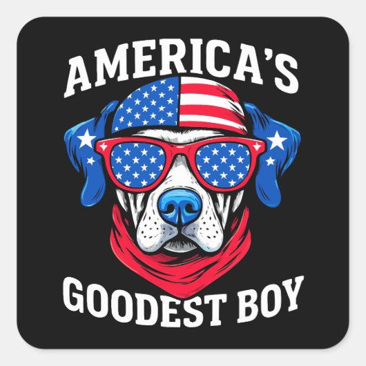America’s Goodest Boy Dog スクエアシール (正面)