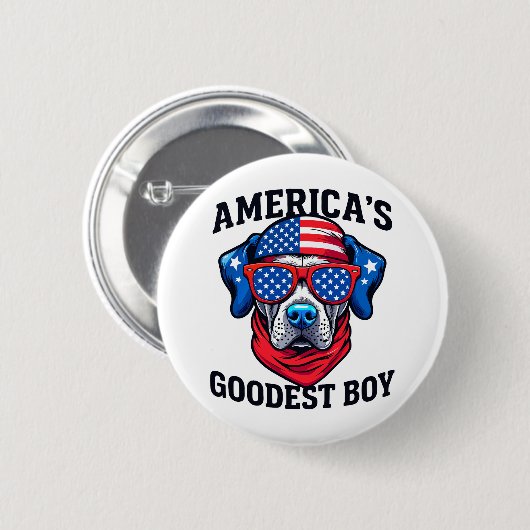 America’s Goodest Boy Dog 缶バッジ (正面&裏面)