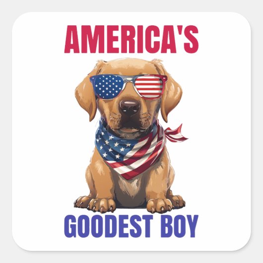 America’s Goodest Labrador スクエアシール (正面)