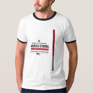 America Strong – アメリカはっきりしたグラフィックリンガーTシャツ Tシャツ