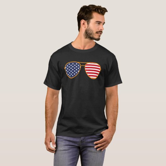 America Sunglasses 4th Of July Tシャツ (正面フル)
