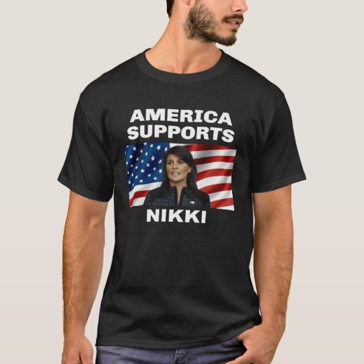 America Supports Nikki Haley Tシャツ (正面)