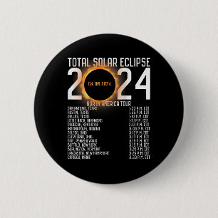 America Tour 2024 Totality On Back 太陽の Eclipse 缶バッジ
