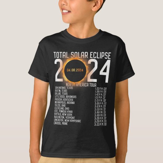 America Tour 2024 Totality On Back 太陽の Eclipse Tシャツ (正面)