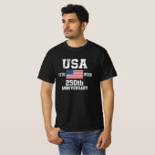 America US Flag Patriotic 250th Anniversary USA Tシャツ (正面フル)